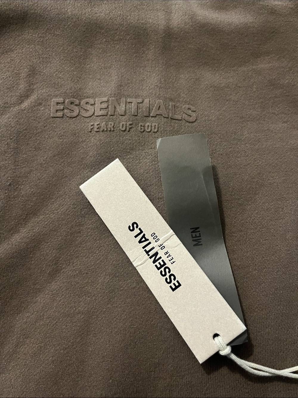 Fear of God ESSENTIALS Embossed Brown Crewneck men’s medium. Brand new with tags